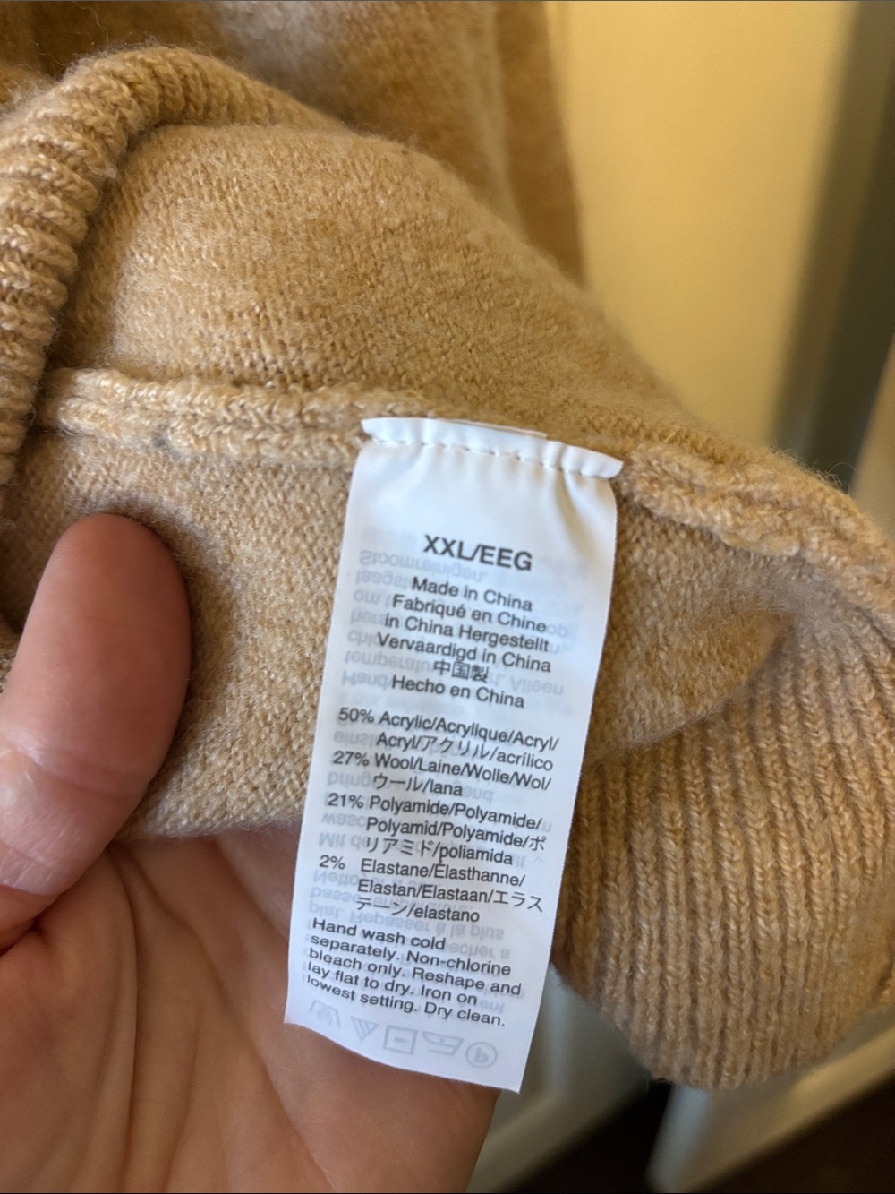 Madewell Camel Crewneck Sweater with Black Polka Dots - Picture 5 of 5